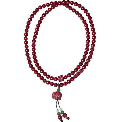 New Chinese style cinnabar purple gold sand multi - circle bracelet 108 beads Buddhist beads bracelet - jewelry - weilin.com