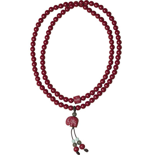 New Chinese style cinnabar purple gold sand multi - circle bracelet 108 beads Buddhist beads bracelet - jewelry - weilin.com