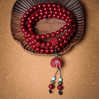 New Chinese style cinnabar purple gold sand multi - circle bracelet 108 beads Buddhist beads bracelet - jewelry - weilin.com
