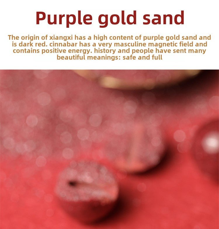 New Chinese style cinnabar purple gold sand multi - circle bracelet 108 beads Buddhist beads bracelet - jewelry - weilin.com
