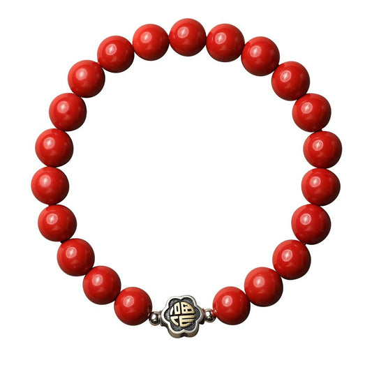 New Chinese style cinnabar red sand bracelet sterling silver blessing bracelet - jewelry - weilin.com