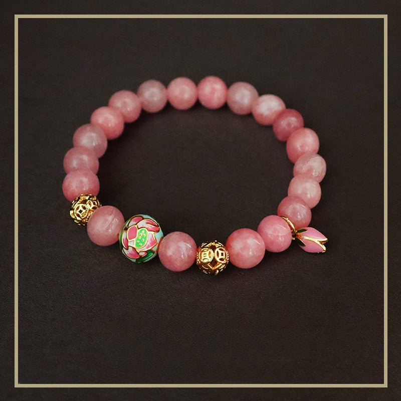 New Chinese style colorful flower beaded bracelet for women - jewelry - weilin.com