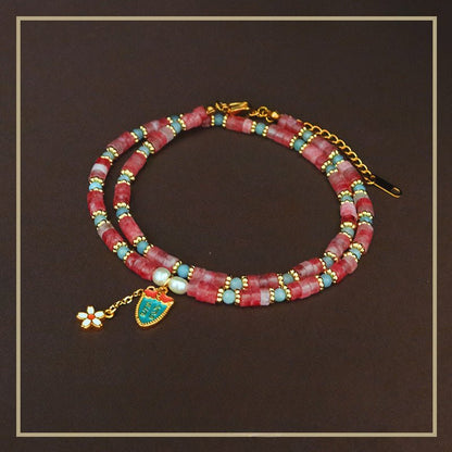 New Chinese style colorful flower handmade beaded necklace - jewelry - weilin.com
