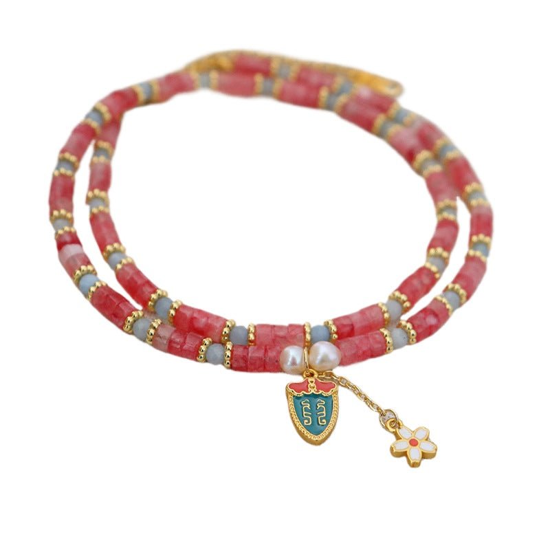 New Chinese style colorful flower handmade beaded necklace - jewelry - weilin.com