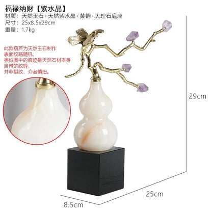 New Chinese style crystal fortune jade gourd decorative ornaments - jewelry - weilin.com