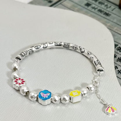 New Chinese style flower sterling silver bracelet - jewelry - weilin.com