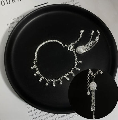 New Chinese style lily of the valley bell sterling silver bracelet - jewelry - weilin.com