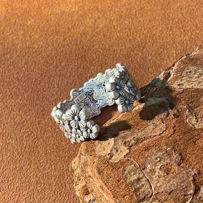 New Chinese style plum blossom sterling silver ring - jewelry - weilin.com