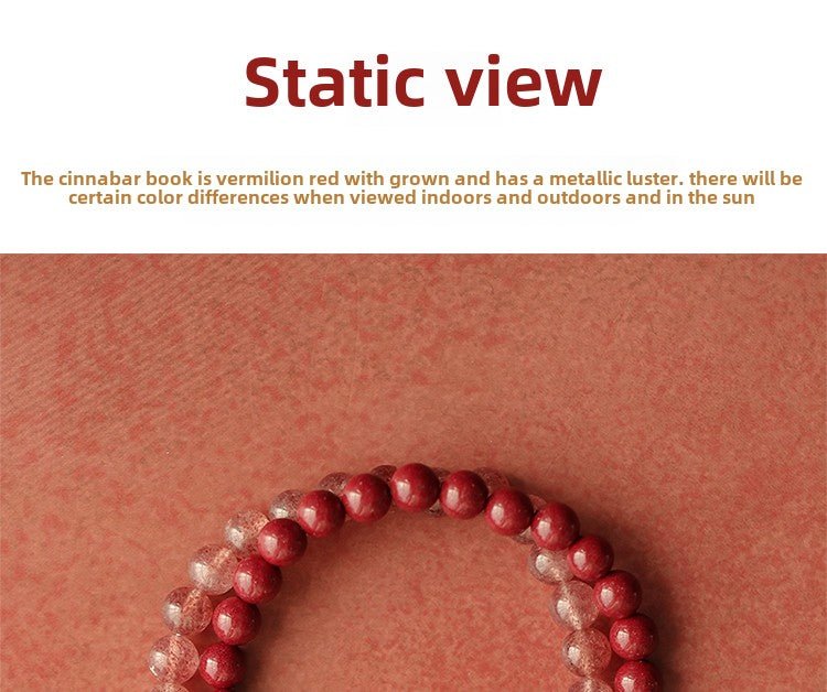 New Chinese style purple gold sand cinnabar emperor sand hand crystal bracelet for women - jewelry - weilin.com