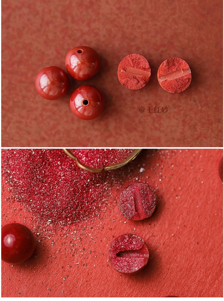 New Chinese style purple gold sand cinnabar emperor sand hand crystal bracelet for women - jewelry - weilin.com