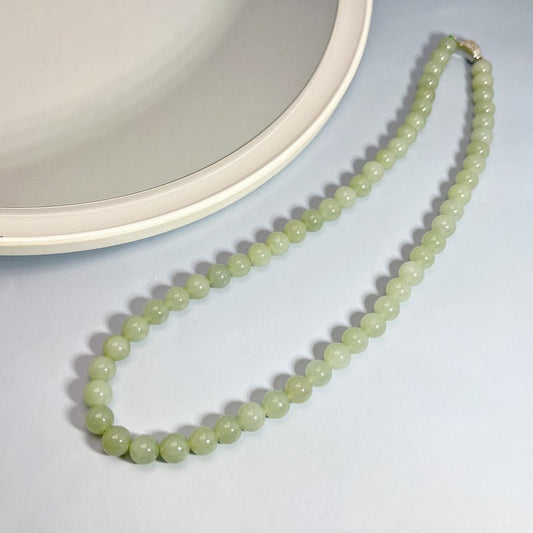 New Chinese style silver buckle and Hetian jade necklace - jewelry - weilin.com