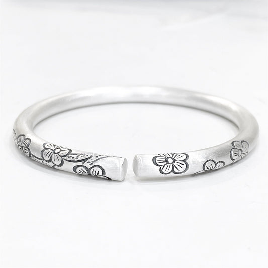Niche design pattern sterling silver bracelet - jewelry - weilin.com
