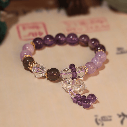 Nine Purple Fortune - bringing Crystal Multi - Treasure Bracelet - jewelry - weilin.com