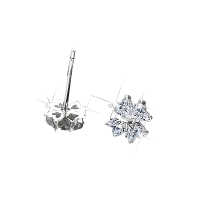 Noble and elegant four - leaf clover cubic zirconia earrings - jewelry - weilin.com