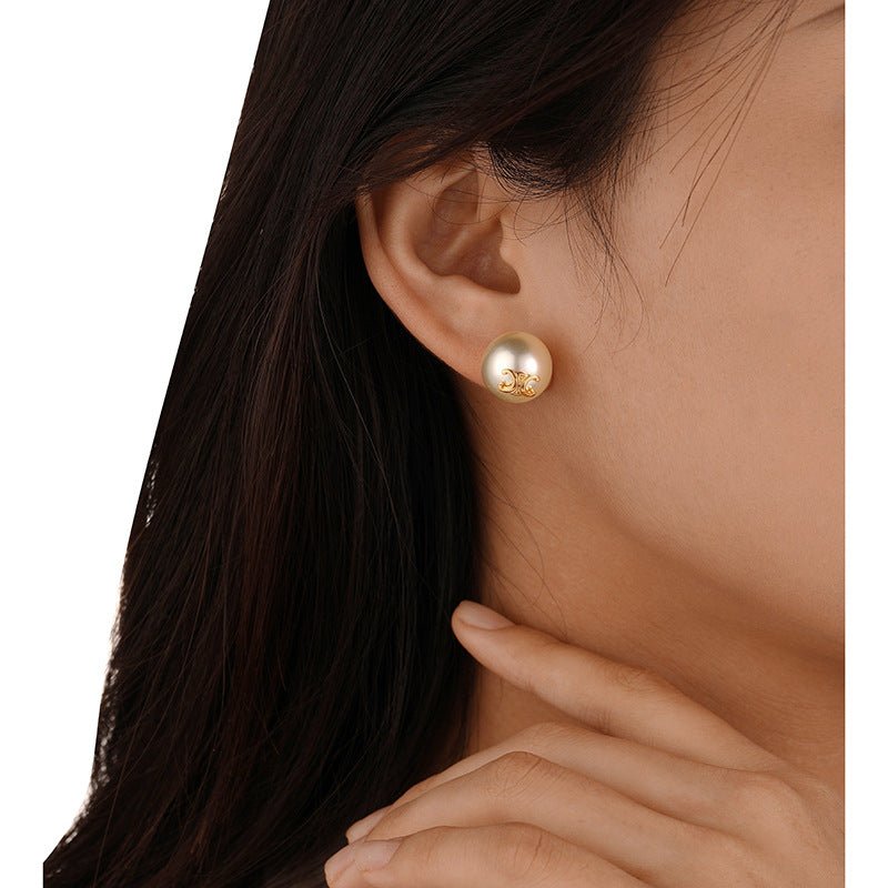 Noble and elegant retro Arc de Triomphe pearl earrings - jewelry - weilin.com