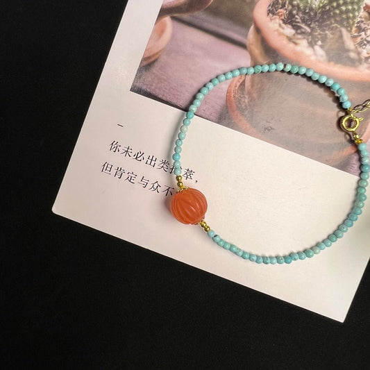 Original turquoise South Red Lotus Bracelet - jewelry - weilin.com