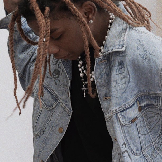 Pearl cross pendant hip hop chain; - jewelry - weilin.com