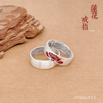 Peony sterling silver ring for men and women - jewelry - weilin.com