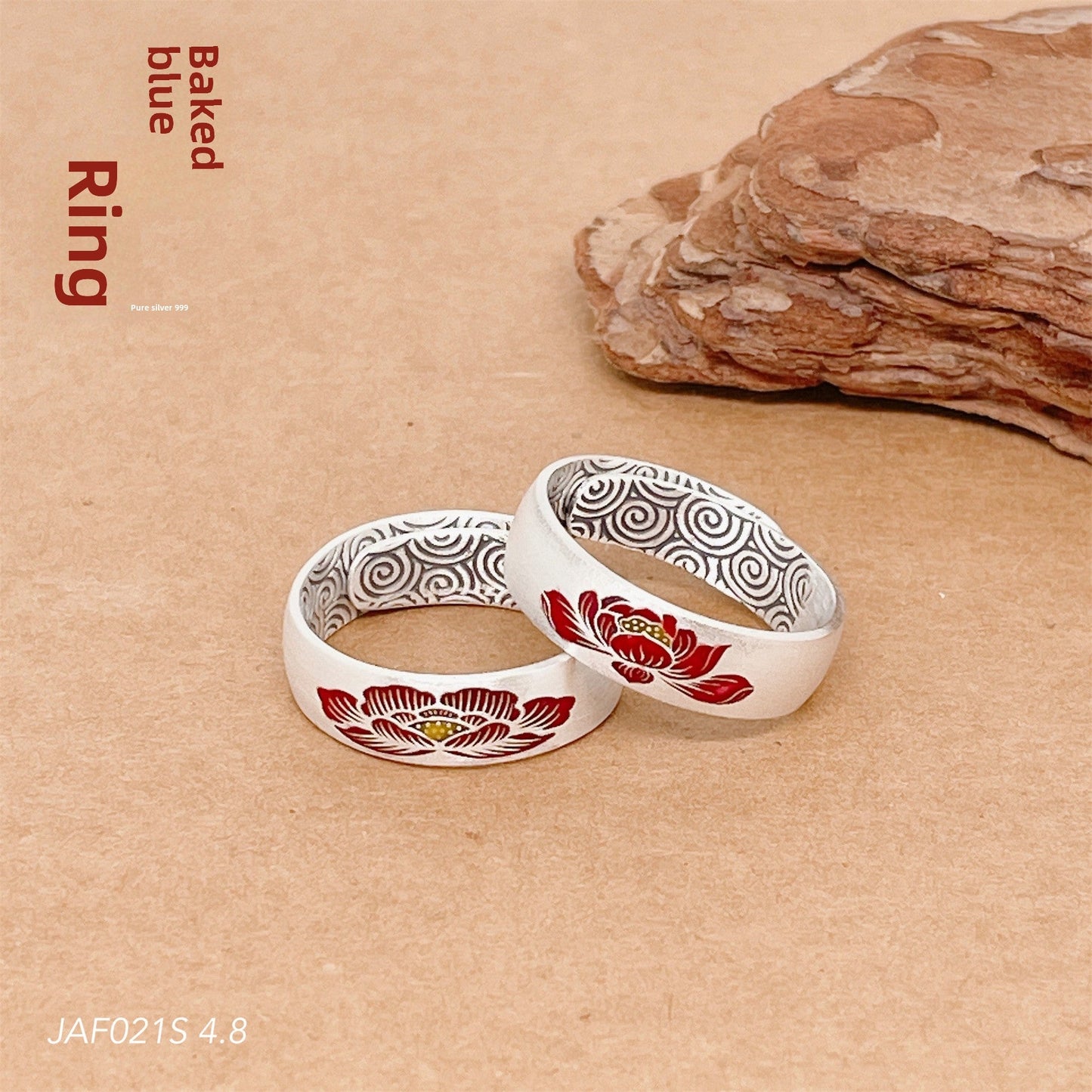 Peony sterling silver ring for men and women - jewelry - weilin.com