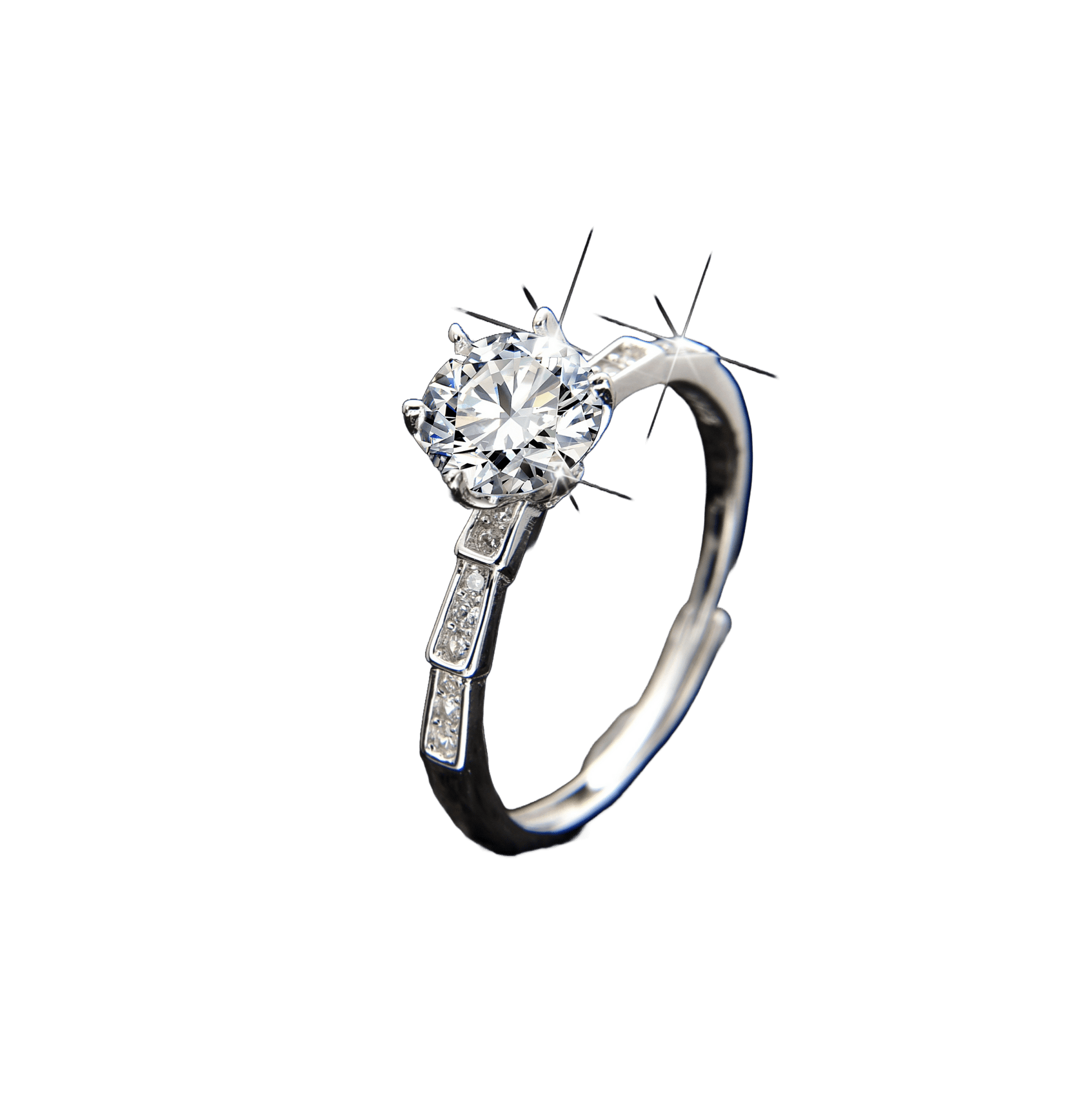 Petal - shaped zircon ring - jewelry - weilin.com