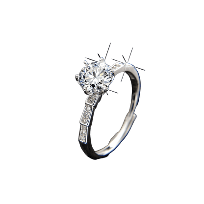 Petal - shaped zircon ring - jewelry - weilin.com