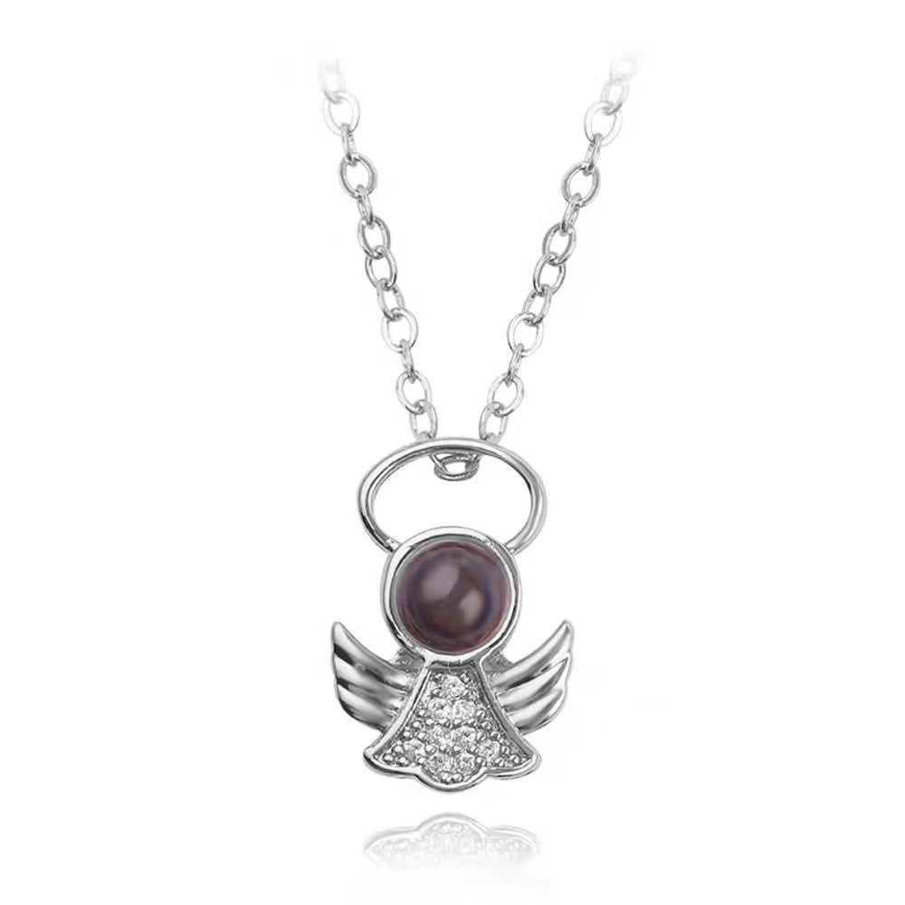 Photo Projection Angel Wings Necklace - jewelry - weilin.com