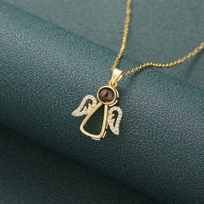 Photo Projection Angel Wings Necklace - jewelry - weilin.com