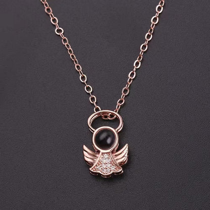 Photo Projection Angel Wings Necklace - jewelry - weilin.com