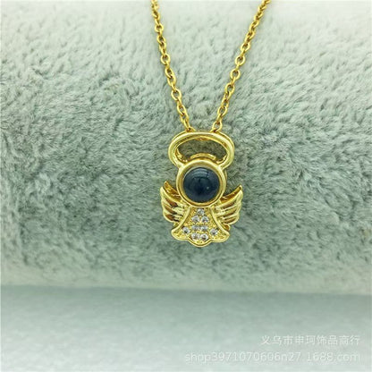 Photo Projection Angel Wings Necklace - jewelry - weilin.com