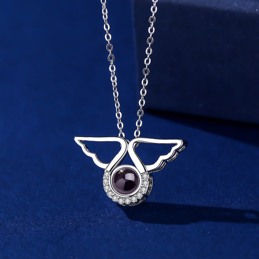 Photo Projection Angel Wings Necklace - jewelry - weilin.com
