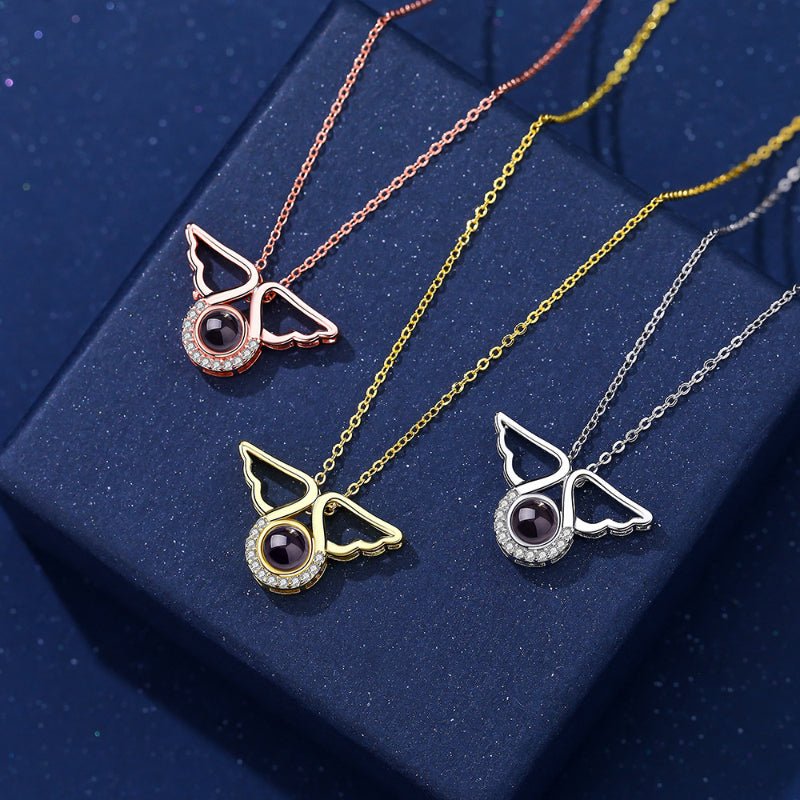 Photo Projection Angel Wings Necklace - jewelry - weilin.com