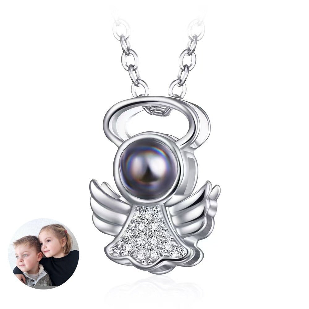 Photo Projection Angel Wings Necklace - jewelry - weilin.com