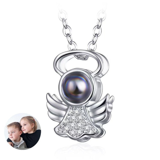 Photo Projection Angel Wings Necklace - jewelry - weilin.com