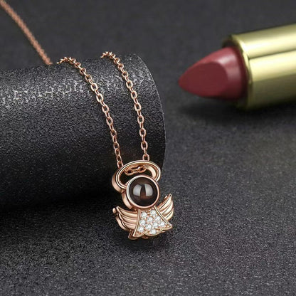 Photo Projection Angel Wings Necklace - jewelry - weilin.com
