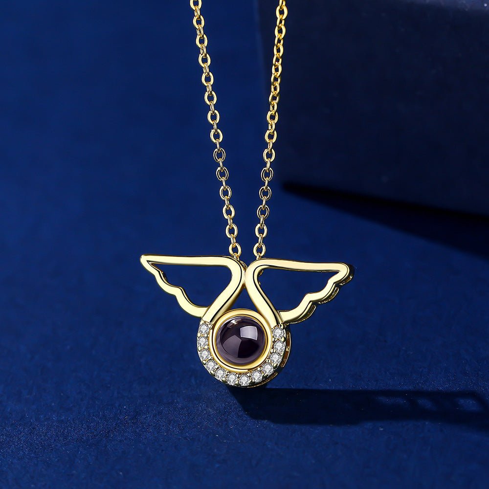 Photo Projection Angel Wings Necklace - jewelry - weilin.com