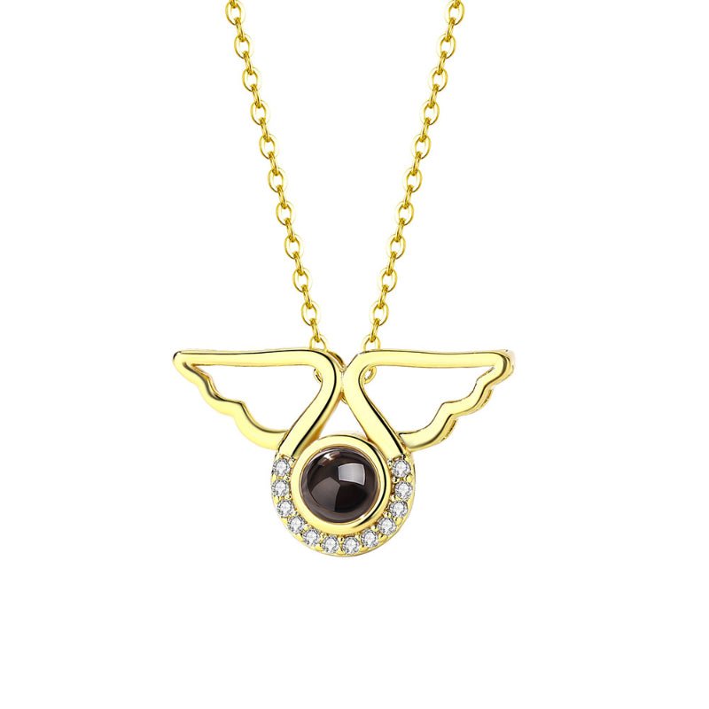 Photo Projection Angel Wings Necklace - jewelry - weilin.com