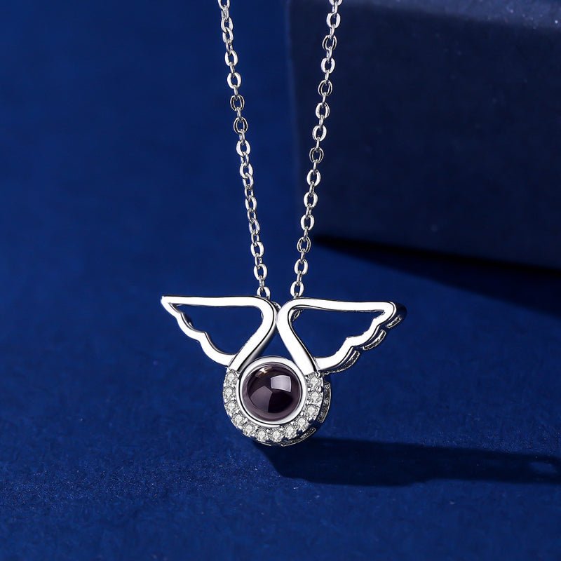 Photo Projection Angel Wings Necklace - jewelry - weilin.com