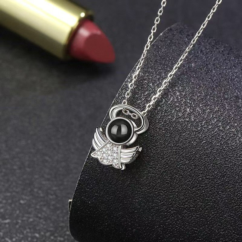 Photo Projection Angel Wings Necklace - jewelry - weilin.com