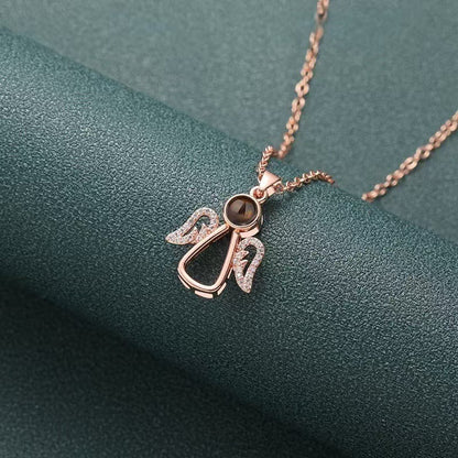 Photo Projection Angel Wings Necklace - jewelry - weilin.com