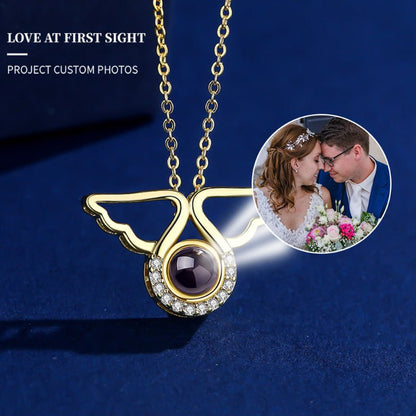 Photo Projection Angel Wings Necklace - jewelry - weilin.com