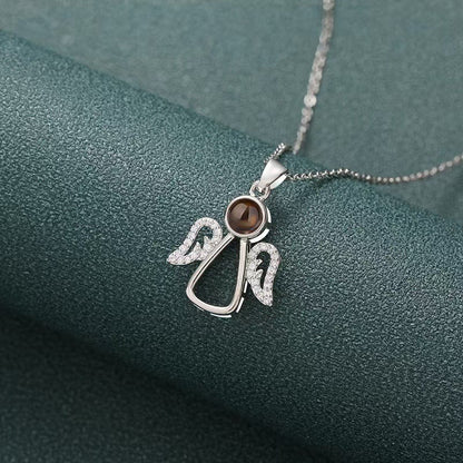 Photo Projection Angel Wings Necklace - jewelry - weilin.com