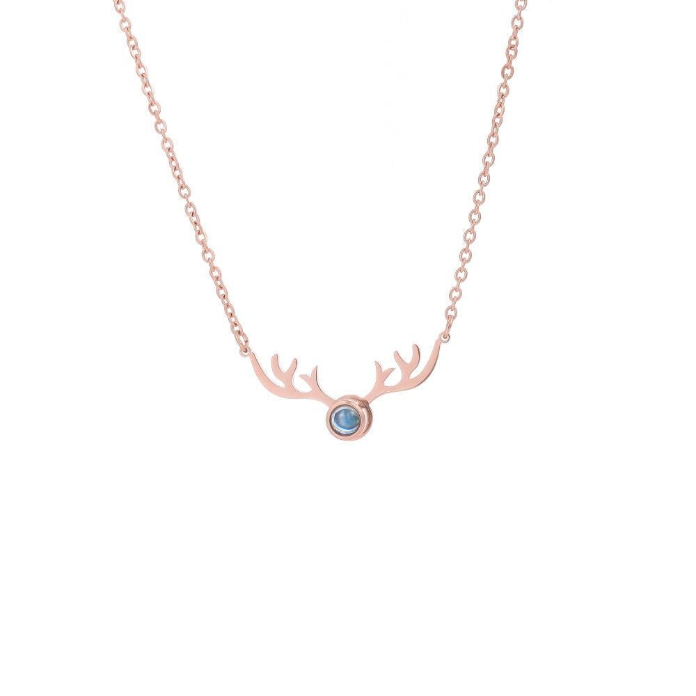 Photo projection antler necklace - jewelry - weilin.com