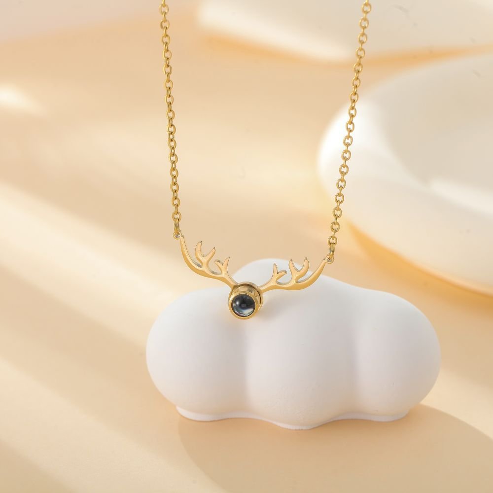 Photo projection antler necklace - jewelry - weilin.com