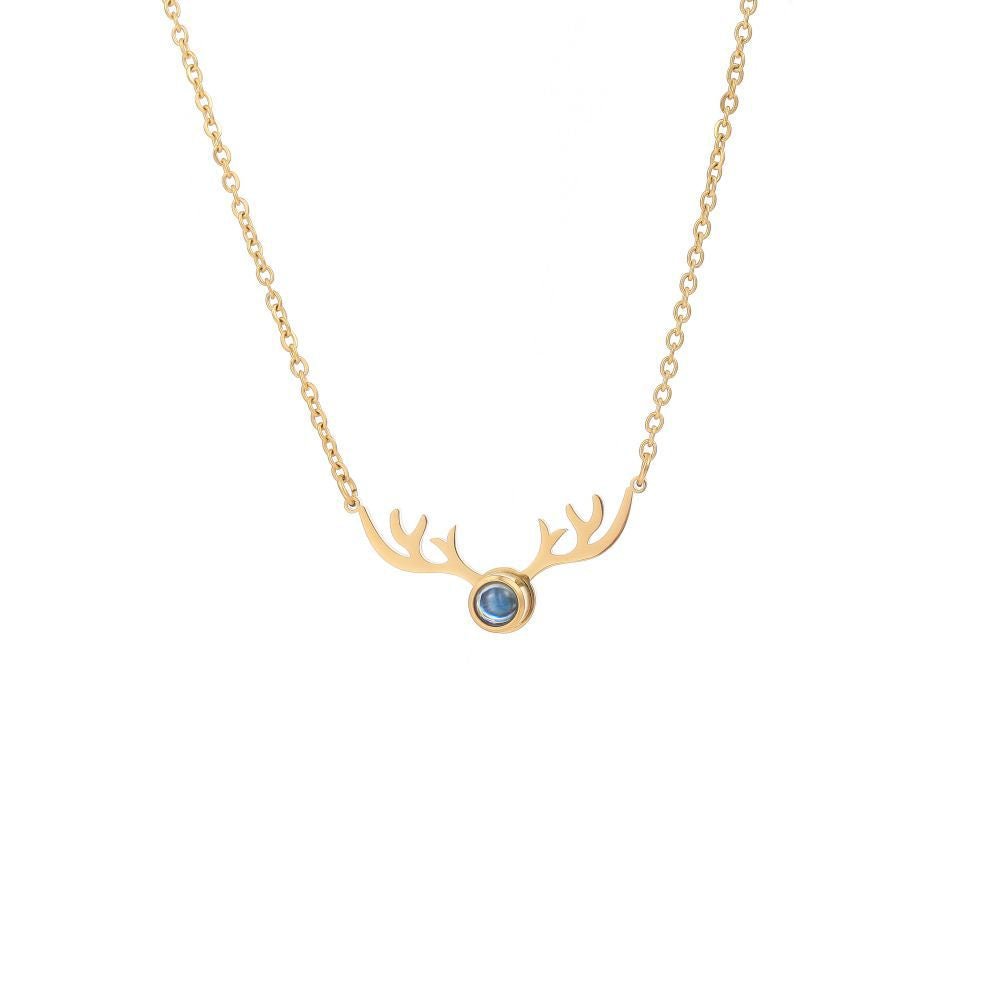 Photo projection antler necklace - jewelry - weilin.com