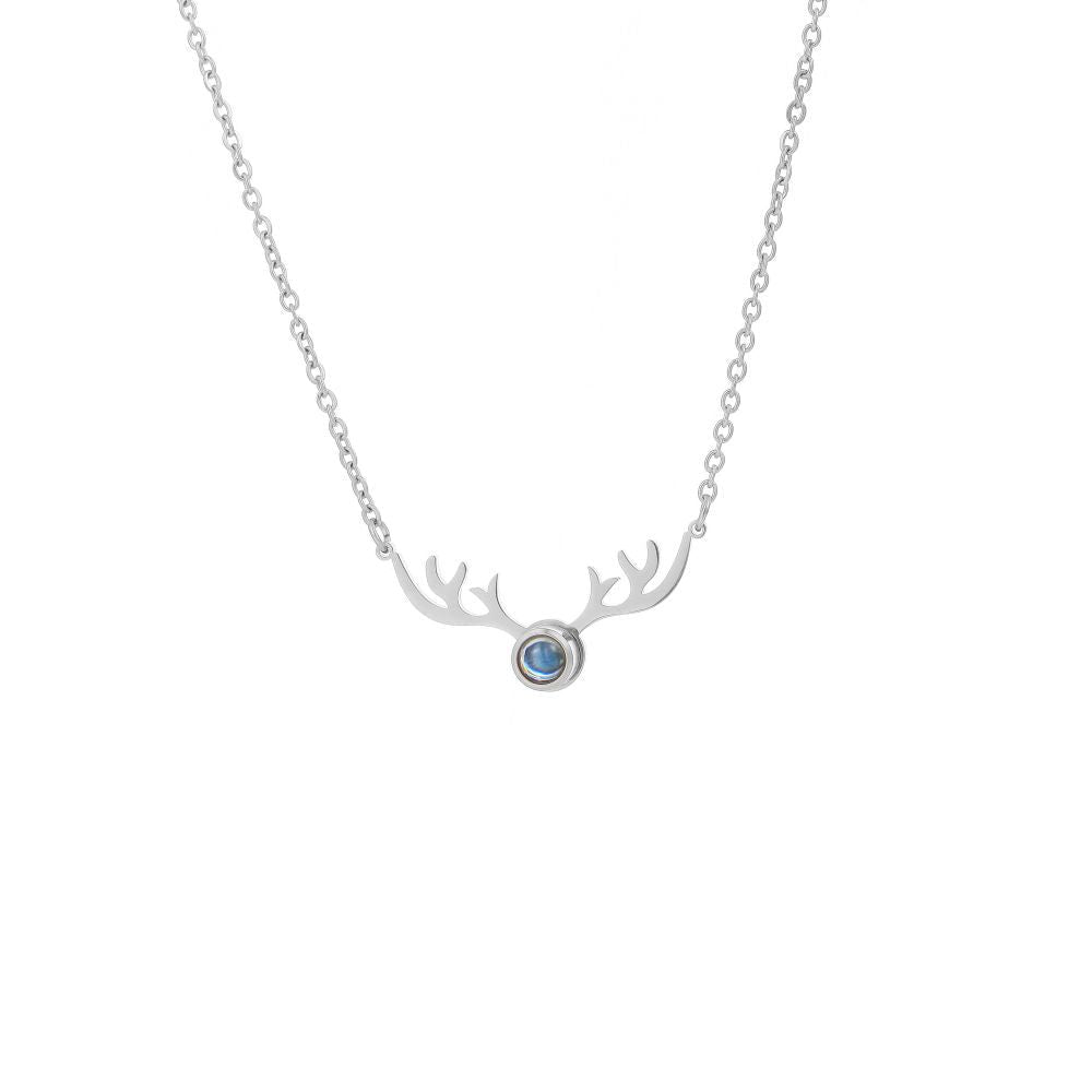 Photo projection antler necklace - jewelry - weilin.com