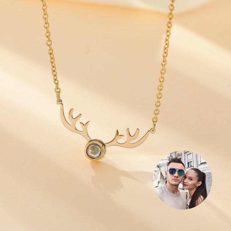 Photo projection antler necklace - jewelry - weilin.com