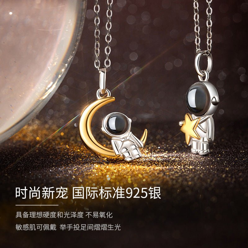 Photo Projection Astronaut Couple Necklace - jewelry - weilin.com