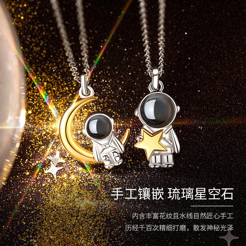 Photo Projection Astronaut Couple Necklace - jewelry - weilin.com