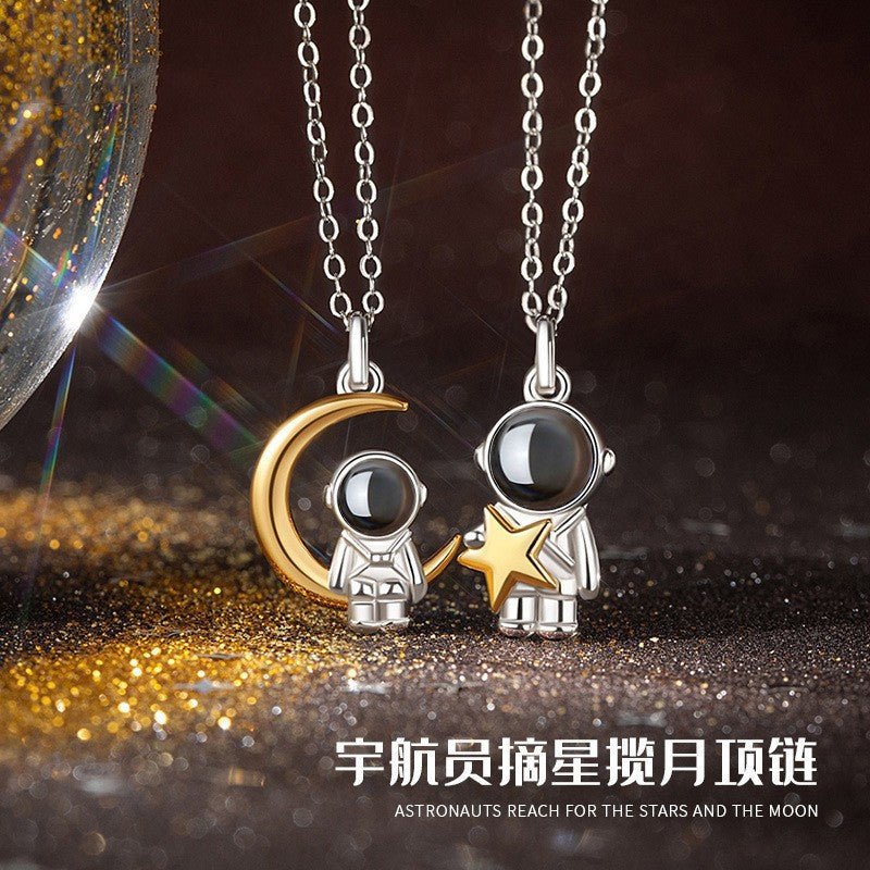 Photo Projection Astronaut Couple Necklace - jewelry - weilin.com