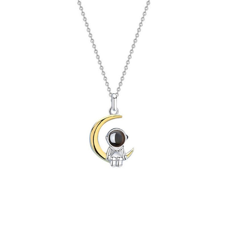 Photo Projection Astronaut Couple Necklace - jewelry - weilin.com